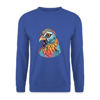 Rebhuhn bunte Aquarell-Karikatur Kawaii Anima - Unisex Pullover - Royalblau - Vorne - Alina (178cm) & Michal (187cm)
