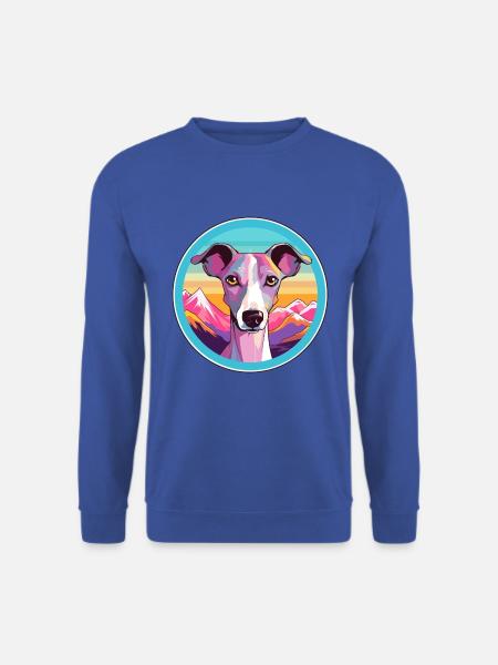 Whippet Hund Rasse Cartoon Kawaii Aquarell - Unisex Pullover - Royalblau