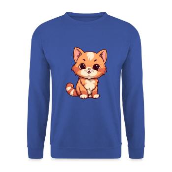 Kätzchen niedliche Karikatur Kawaii Aquarell Tier Haustier - Unisex Pullover - Royalblau - Vorne - Alina (178cm) & Michal (187cm)
