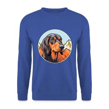 Andalusischer Jagdhund Rasse Cartoon Kawaii Watercol - Unisex Pullover - Royalblau - Vorne - Alina (178cm) & Michal (187cm)