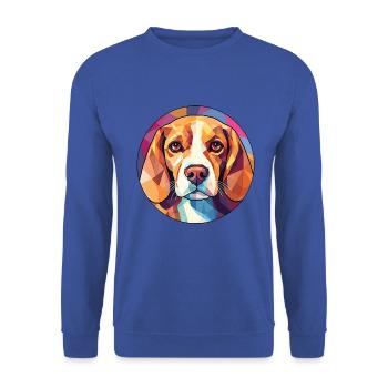 Beagle Hunderasse Bunte Aquarell Illustration - Unisex Pullover - Royalblau - Vorne - Alina (178cm) & Michal (187cm)