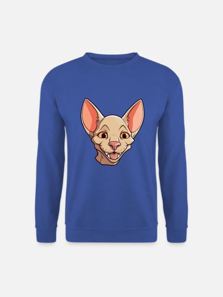 Peterbald Katze Karikatur Aquarell Illustration - Unisex Pullover - Royalblau