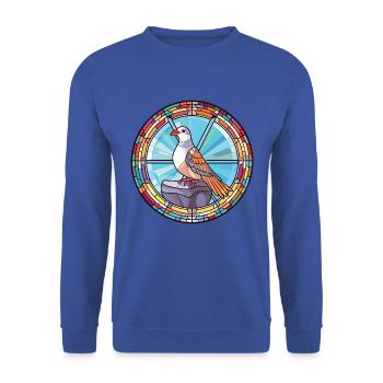 Taube Buntes Aquarell Tier Haustier Illustration - Unisex Pullover - Royalblau - Vorne - Alina (178cm) & Michal (187cm)