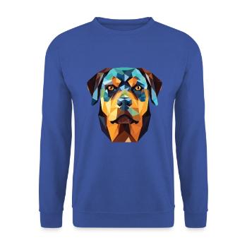 Rottweiler Deutsche Hunderasse Buntes Aquarell - Unisex Pullover - Royalblau - Vorne - Alina (178cm) & Michal (187cm)