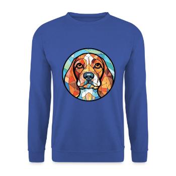 Deutsche Bracke Hunderasse Aquarell Illustration - Unisex Pullover - Royalblau - Vorne - Alina (178cm) & Michal (187cm)