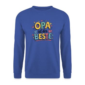Opa ist der Beste - Unisex Pullover - Royalblau - Vorne - Alina (178cm) & Michal (187cm)