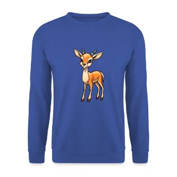 Impala Niedliche Karikatur Kawaii Aquarell Tier Haustier - Unisex Pullover - Royalblau - Vorne - Alina (178cm) & Michal (187cm)