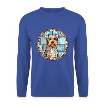 Sporting Lucas Terrier Hunderasse Buntglas Col - Unisex Pullover - Royalblau - Vorne - Alina (178cm) & Michal (187cm)