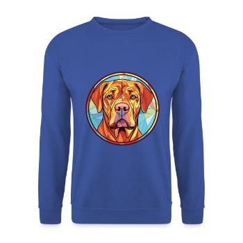 Friesische Vorzeigehundrasse Aquarell-Illustration - Unisex Pullover - Royalblau - Vorne - Alina (178cm) & Michal (187cm)