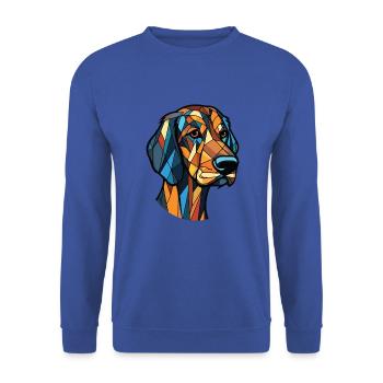 Braque Saint Germain Hunderasse Buntes Aquarell - Unisex Pullover - Royalblau - Vorne - Alina (178cm) & Michal (187cm)