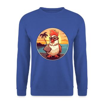 Hahn Niedlich Lustige Karikatur Kawaii Buch Strand - Unisex Pullover - Royalblau - Vorne - Alina (178cm) & Michal (187cm)