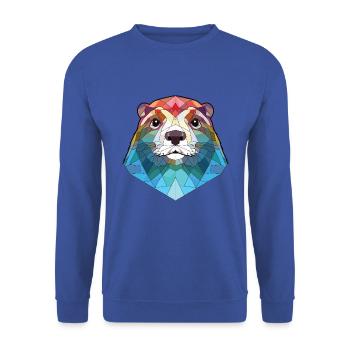 Otter buntes Aquarell Tier Haustier Illustration - Unisex Pullover - Royalblau - Vorne - Alina (178cm) & Michal (187cm)