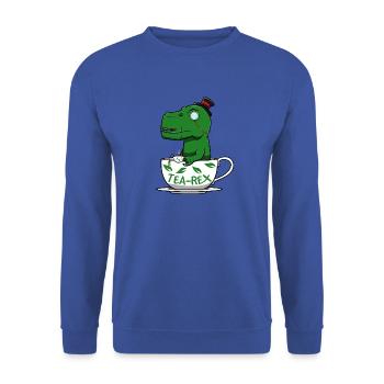 Tea Rex - Unisex Pullover - Royalblau - Vorne - Alina (178cm) & Michal (187cm)