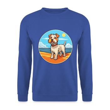 Sporting Lucas Terrier Hunderasse Cartoon Kawaii - Unisex Pullover - Royalblau - Vorne - Alina (178cm) & Michal (187cm)
