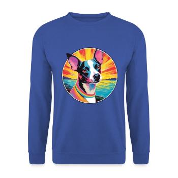 Decker Ratte Terrier Hunderasse Bunte Karikatur Wate - Unisex Pullover - Royalblau - Vorne - Alina (178cm) & Michal (187cm)