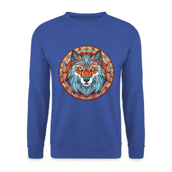 Wolf, Buntes, Aquarell, Tier, Haustier, Illustration - Unisex Pullover - Royalblau - Vorne - Alina (178cm) & Michal (187cm)