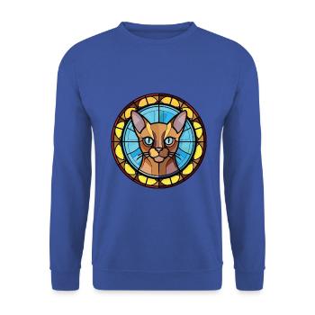 Burmesische Katzenrasse Bunte Aquarell-Illustration - Unisex Pullover - Royalblau - Vorne - Alina (178cm) & Michal (187cm)