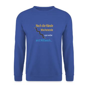 Hoch die Hände Wochenende - Unisex Pullover - Royalblau - Vorne - Alina (178cm) & Michal (187cm)