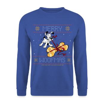 Asterix - Idefix Merry Christmas - Unisex Pullover - Royalblau - Vorne - Alina (178cm) & Michal (187cm)