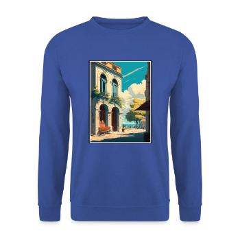 Arles Frankreich Vintage Reiseposter WPA Souvenir - Unisex Pullover - Royalblau - Vorne - Alina (178cm) & Michal (187cm)