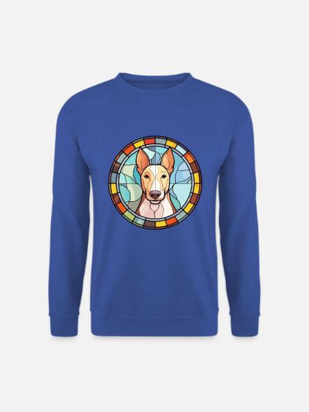 Bullterrier Miniatur Hund Rasse Buntglas Col - Unisex Pullover - Royalblau
