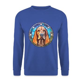 Bluthund Hund Rasse Buntes Glas Buntes Wasser - Unisex Pullover - Royalblau - Vorne - Alina (178cm) & Michal (187cm)