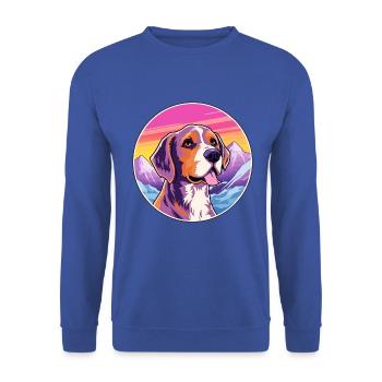 Andalusischer Jagdhund Rasse Cartoon Kawaii Watercol - Unisex Pullover - Royalblau - Vorne - Alina (178cm) & Michal (187cm)