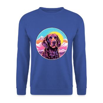 Pudelpointer Hunderasse Cartoon Kawaii Aquarell - Unisex Pullover - Royalblau - Vorne - Alina (178cm) & Michal (187cm)