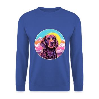 Pudelpointer Hunderasse Cartoon Kawaii Aquarell - Unisex Pullover - Royalblau - Vorne - Alina (178cm) & Michal (187cm)