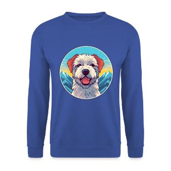 Holländische Smoushond-Hunderassen-Karikatur Kawaii Watercolo - Unisex Pullover - Royalblau - Vorne - Alina (178cm) & Michal (187cm)