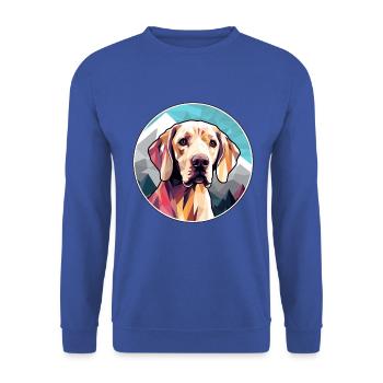 Braque Saint Germain Hunderasse Cartoon Kawaii Wate - Unisex Pullover - Royalblau - Vorne - Alina (178cm) & Michal (187cm)