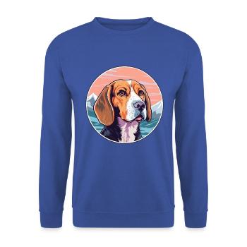Beagle Hunderasse Karikatur Kawaii Aquarell - Unisex Pullover - Royalblau - Vorne - Alina (178cm) & Michal (187cm)
