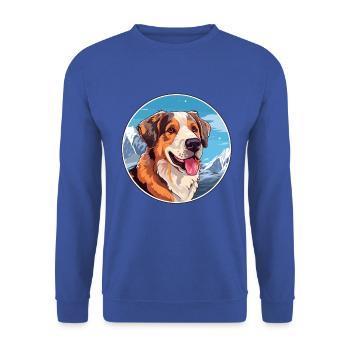Akbash Hunderasse Karikatur Kawaii Aquarell - Unisex Pullover - Royalblau - Vorne - Alina (178cm) & Michal (187cm)