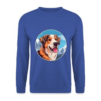 Akbash Hunderasse Karikatur Kawaii Aquarell - Unisex Pullover - Royalblau - Vorne - Alina (178cm) & Michal (187cm)