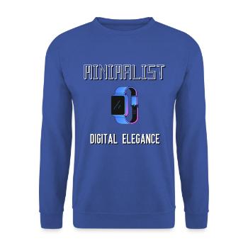 Minimalistische digitale Eleganz - Unisex Pullover - Royalblau - Vorne - Alina (178cm) & Michal (187cm)