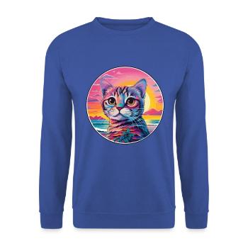 Singapura Katze Rasse Aquarell Karikatur Kawaii Haustier - Unisex Pullover - Royalblau - Vorne - Alina (178cm) & Michal (187cm)