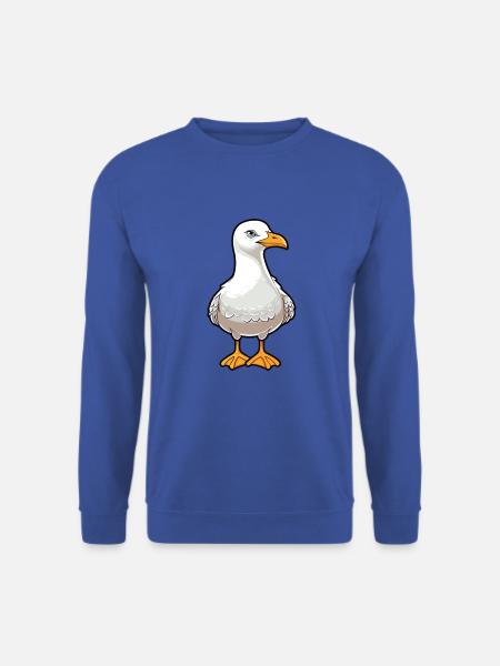 Möwe Niedliche Karikatur Kawaii Aquarell Tier Haustier - Unisex Pullover - Royalblau