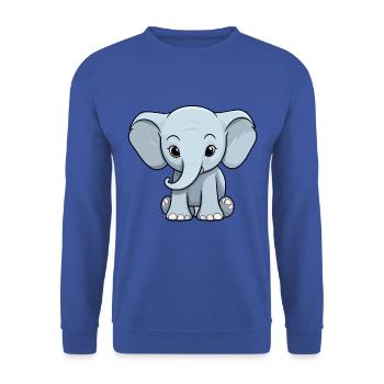 Elefant niedliche Karikatur Kawaii Aquarell Tier Haustier - Unisex Pullover - Royalblau - Vorne - Alina (178cm) & Michal (187cm)