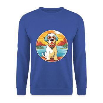 Kyi Leo Hund Rasse Cartoon Kawaii Clipart Hund Haustier - Unisex Pullover - Royalblau - Vorne - Alina (178cm) & Michal (187cm)