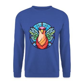 Taube buntes Aquarell Tier Haustier Illustration - Unisex Pullover - Royalblau - Vorne - Alina (178cm) & Michal (187cm)