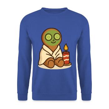 Lebkuchen Spa Wellness Xmas Design - Unisex Pullover - Royalblau - Vorne - Alina (178cm) & Michal (187cm)