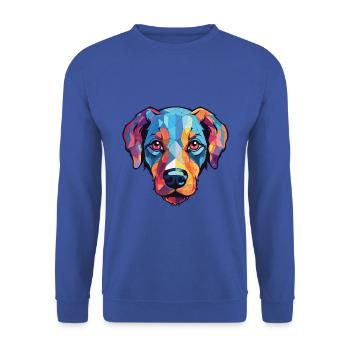 Perro de Presa Mallorquinische Hunderasse Aquarell - Unisex Pullover - Royalblau - Vorne - Alina (178cm) & Michal (187cm)