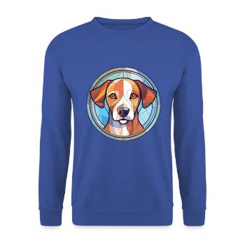 Akbash Hunderasse bunte Aquarell-Illustration - Unisex Pullover - Royalblau - Vorne - Alina (178cm) & Michal (187cm)