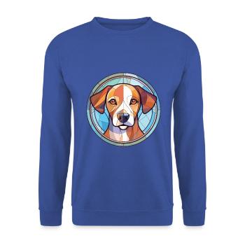 Akbash Hunderasse bunte Aquarell-Illustration - Unisex Pullover - Royalblau - Vorne - Alina (178cm) & Michal (187cm)