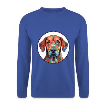 Plott Hund Hund Rasse Aquarell Illustration - Unisex Pullover - Royalblau - Vorne - Alina (178cm) & Michal (187cm)