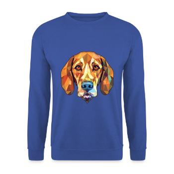 Bosnischer grobhaariger Jagdhund Hunderasse Aquarell - Unisex Pullover - Royalblau - Vorne - Alina (178cm) & Michal (187cm)