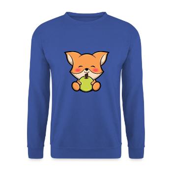 Cute Fox Süßer Fuchs Füchschen Grafik - Unisex Pullover - Royalblau - Vorne - Alina (178cm) & Michal (187cm)