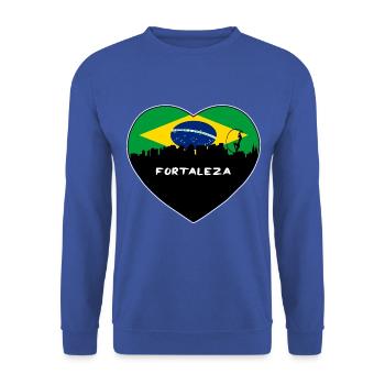 Fortaleza Brasilien Flagge Skyline Reise Souvenir - Unisex Pullover - Royalblau - Vorne - Alina (178cm) & Michal (187cm)