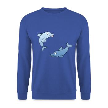 Dolphin - Unisex Pullover - Royalblau - Vorne - Alina (178cm) & Michal (187cm)