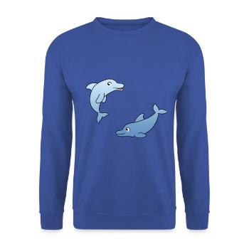 Dolphin - Unisex Pullover - Royalblau - Vorne - Alina (178cm) & Michal (187cm)